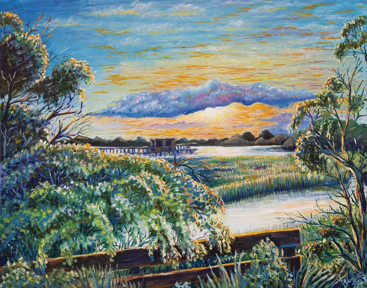 High Tide on Tybee at Sunset 28" x 22" - 2023