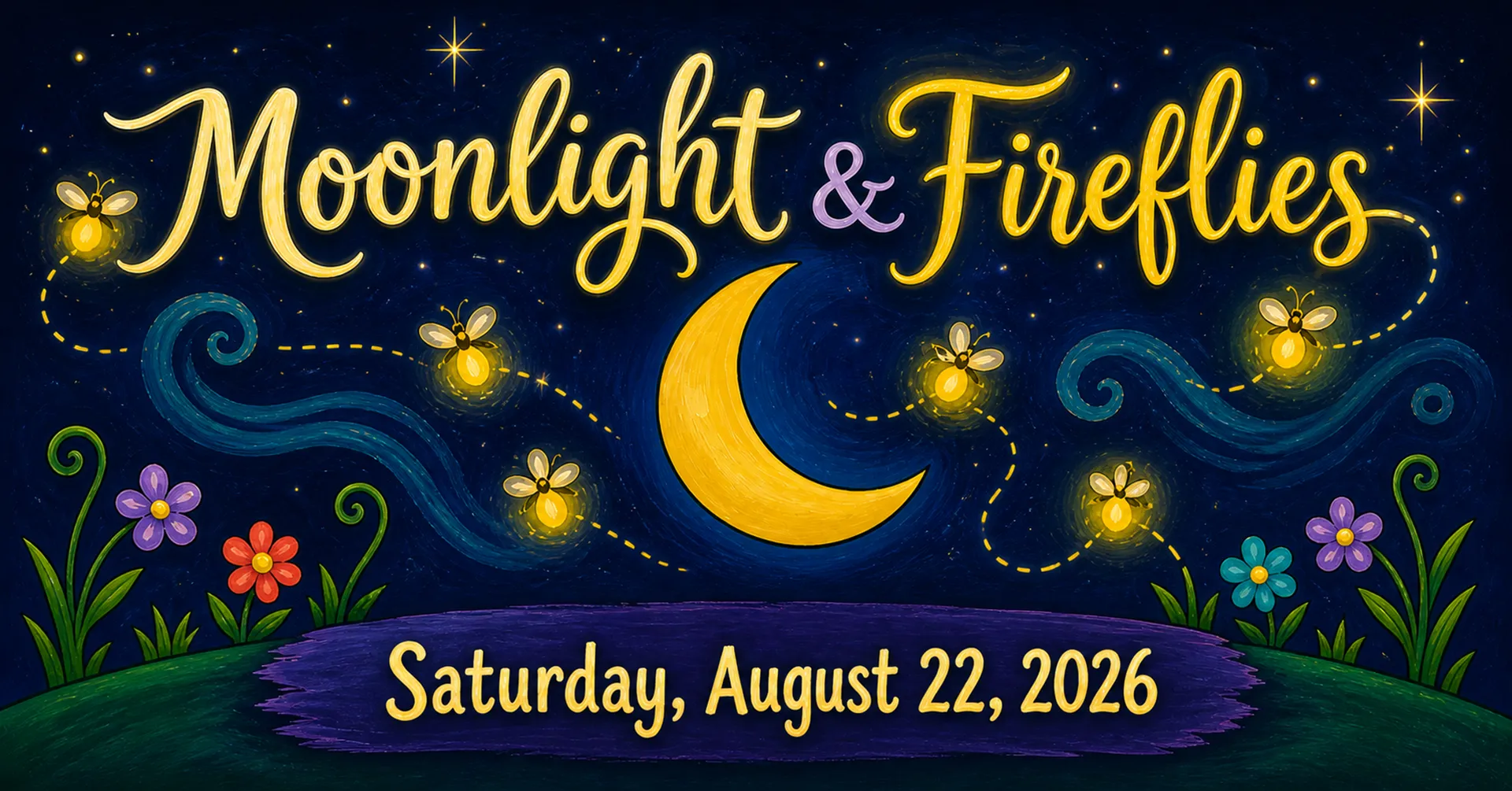 Moonlight and Fireflies Sip and Paint