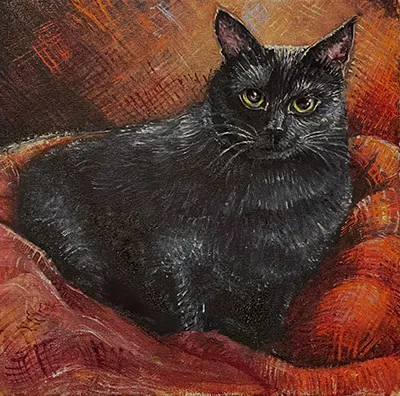 His Royal Highness, Jet, oil painting by Beckie Hawk