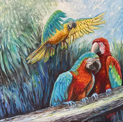 Guardians of the Canopy, oil painting by Beckie Hawk