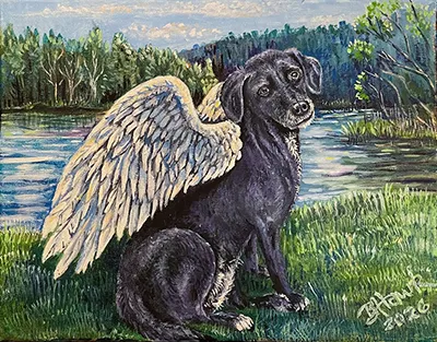 His Royal Highness, Jet, oil painting by Beckie Hawk