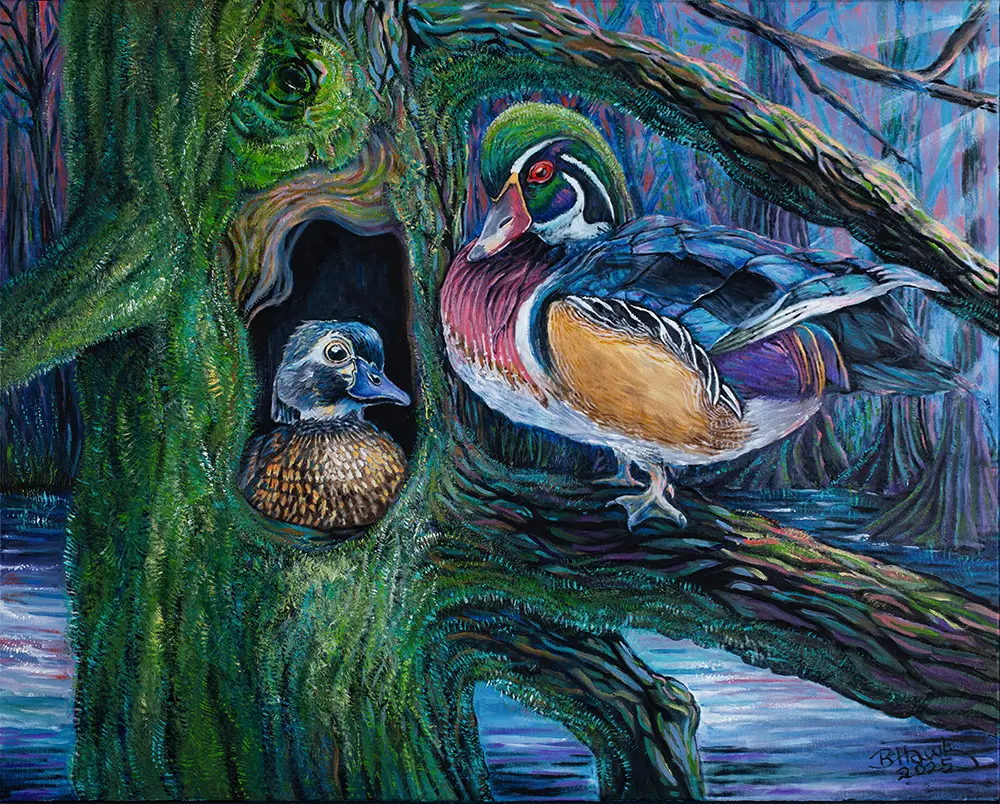The Tender Watch, oil painting by Beckie Hawk